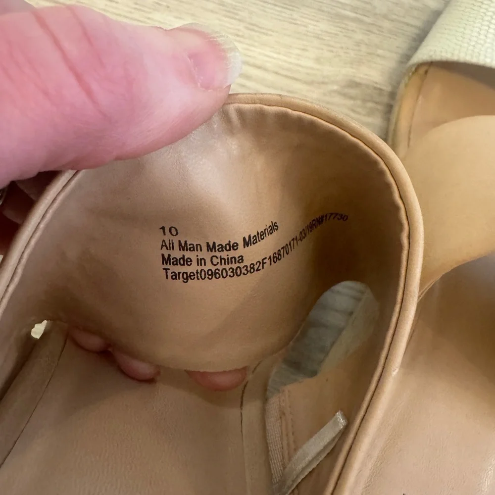 A New Day Women's Tan and Cream Slide wedge sandals